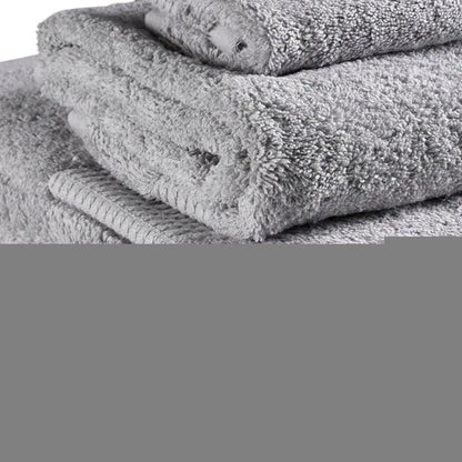 Set of Three Light Gray Cotton Quick Dry Terry Cloth Towels HomeRoots