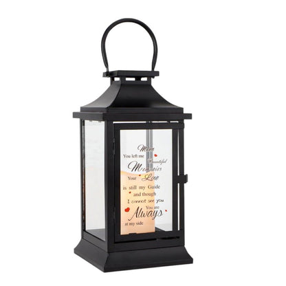 15" Black And Clear Glass And Metal Memorial Remembrance Lantern Candle Holder HomeRoots