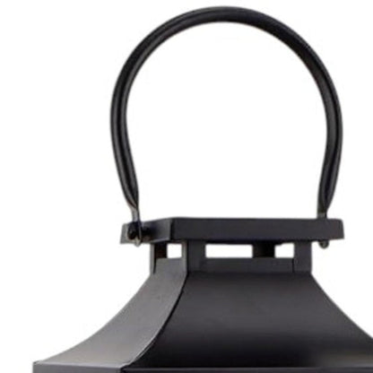 15" Black And Clear Glass And Metal Memorial Remembrance Lantern Candle Holder HomeRoots