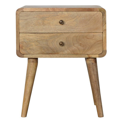 22" Oak Solid Wood Two Drawer Nightstand HomeRoots
