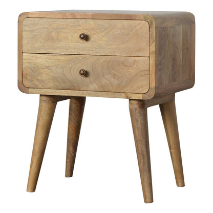 22" Oak Solid Wood Two Drawer Nightstand HomeRoots