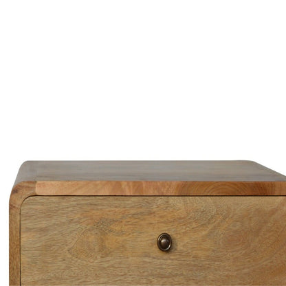 22" Oak Solid Wood Two Drawer Nightstand HomeRoots