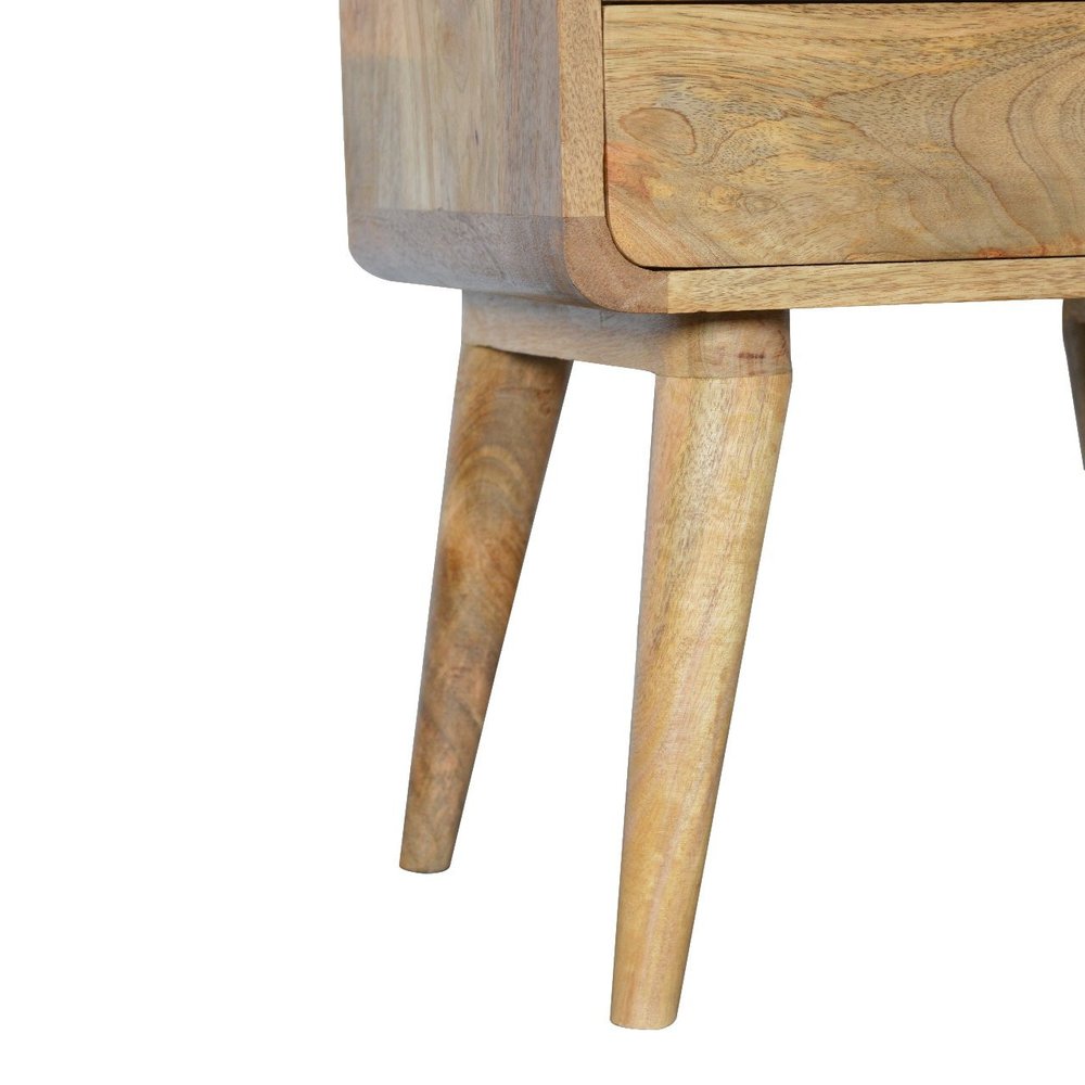 22" Oak Solid Wood Two Drawer Nightstand — view 7