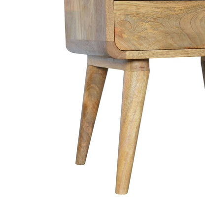22" Oak Solid Wood Two Drawer Nightstand HomeRoots