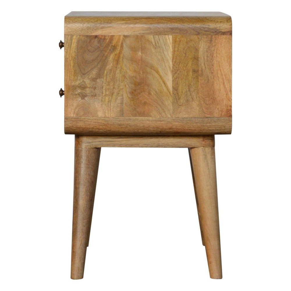 22" Oak Solid Wood Two Drawer Nightstand HomeRoots