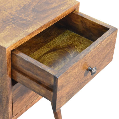 22" Chestnut Solid Wood Two Drawer Nightstand