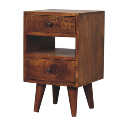 20" Brown Solid Wood Two Drawer Nightstand HomeRoots