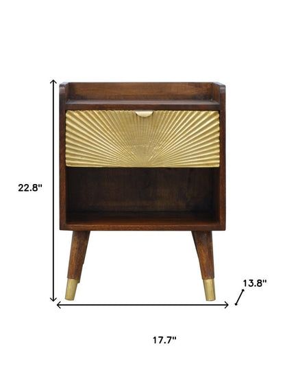 23" Brown Solid Wood One Drawer Nightstand HomeRoots