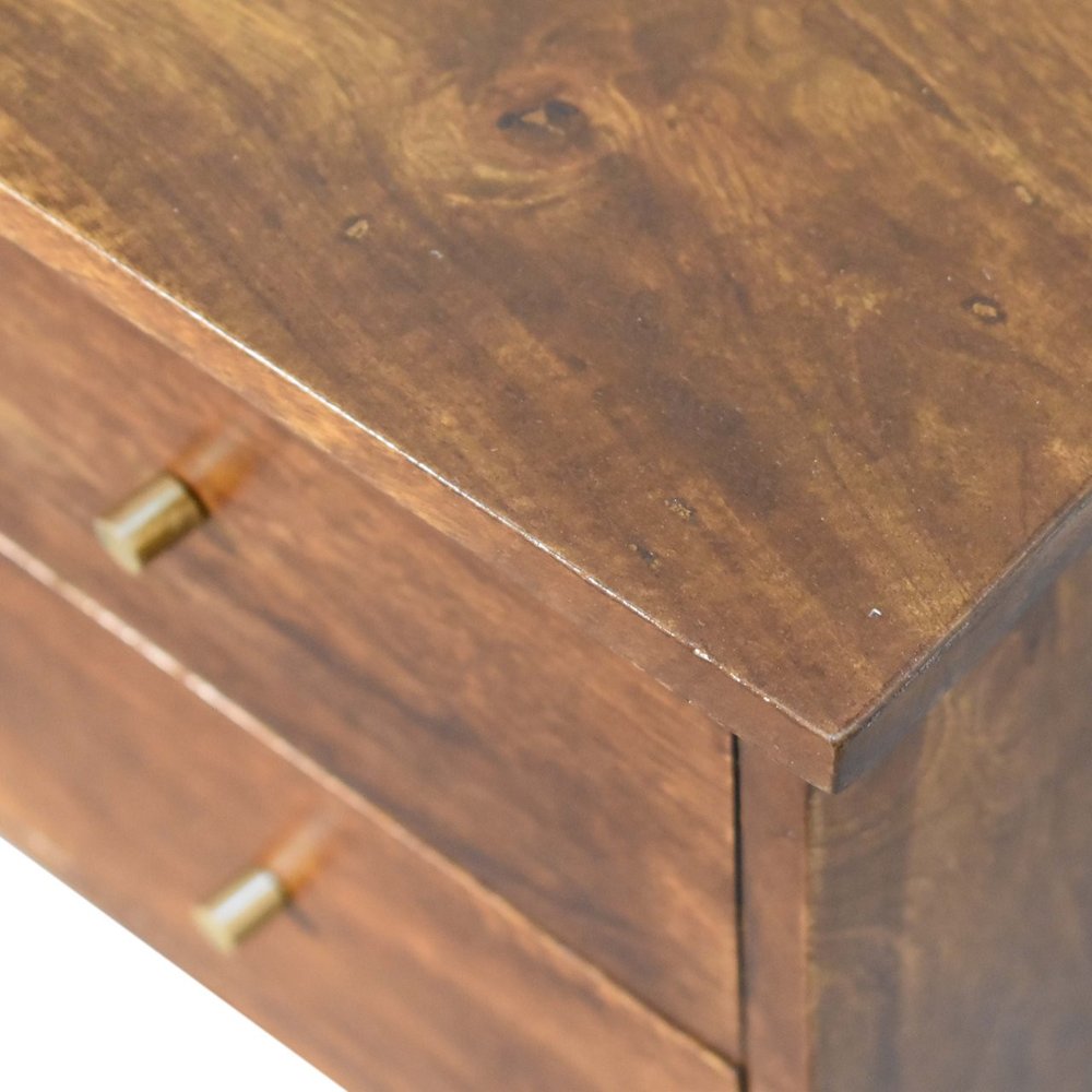 20" Chestnut Solid Wood Two Drawer Nightstand