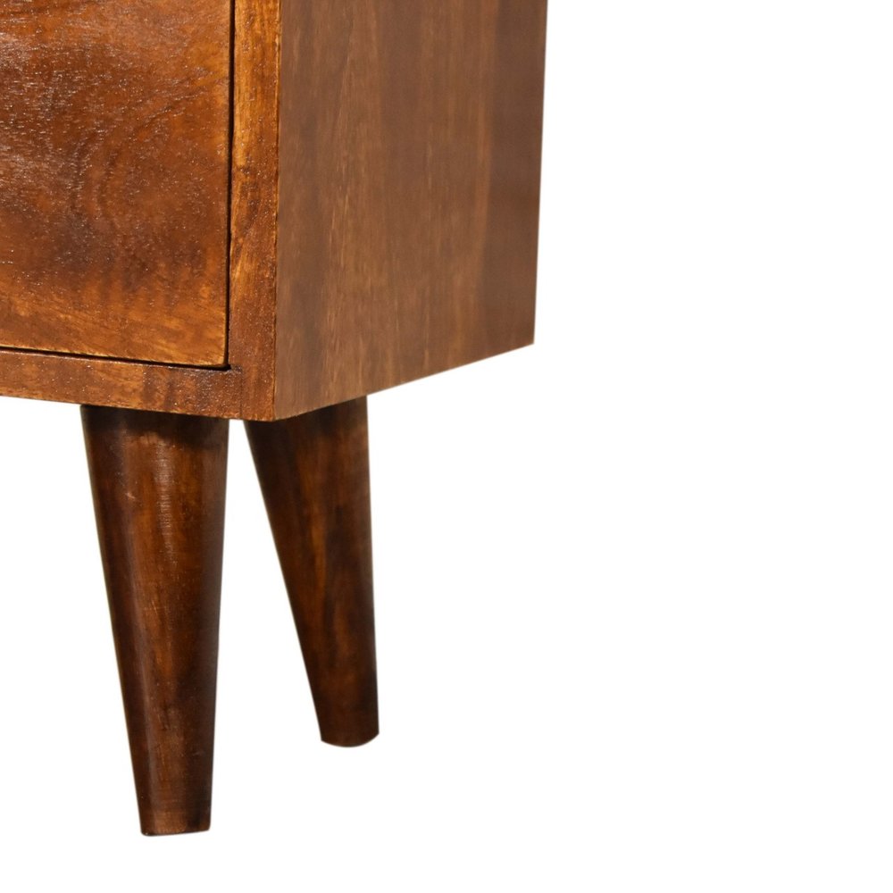 20" Chestnut Solid Wood Two Drawer Nightstand