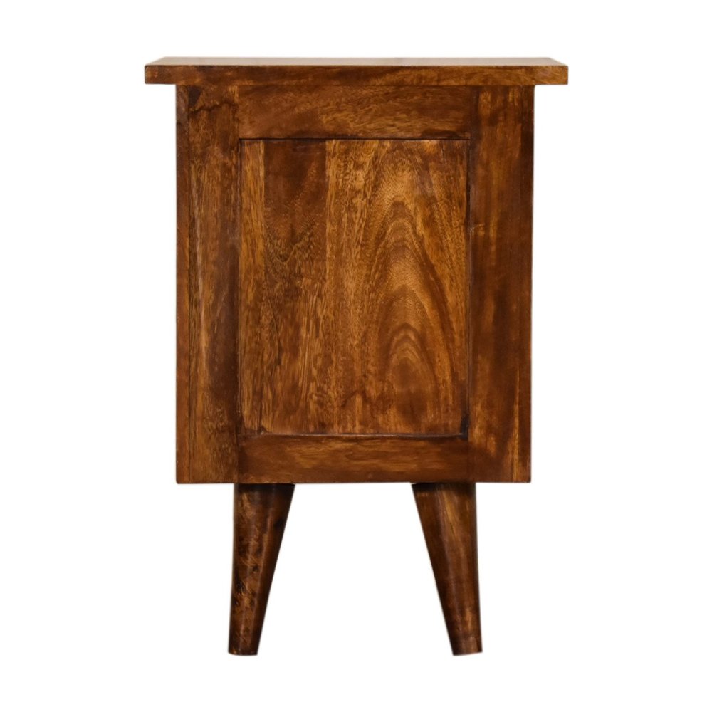 20" Chestnut Solid Wood Two Drawer Nightstand — view 9