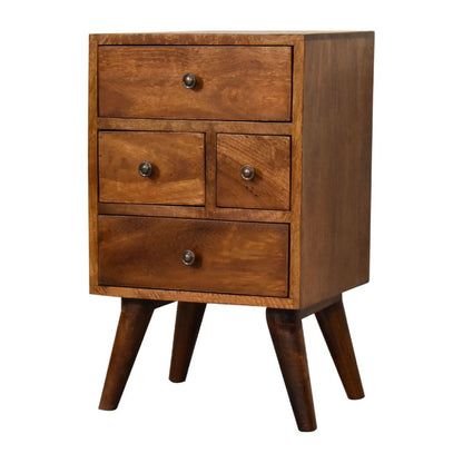 24" Brown Solid Wood Two Drawer Nightstand HomeRoots