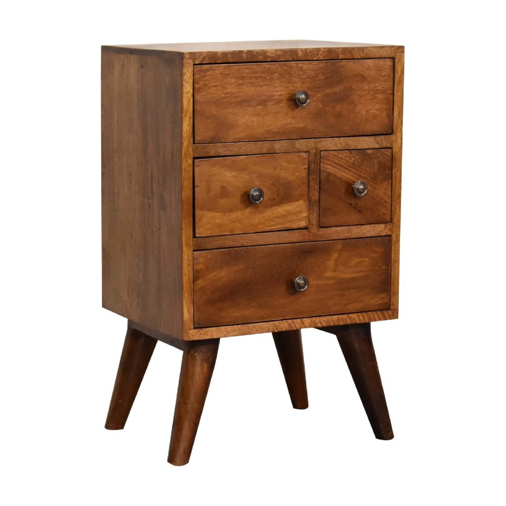 24" Brown Solid Wood Two Drawer Nightstand HomeRoots