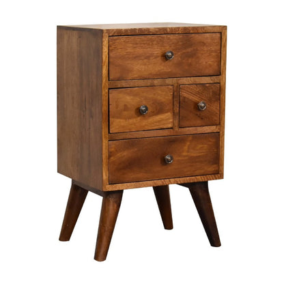 24" Brown Solid Wood Two Drawer Nightstand HomeRoots