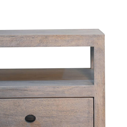 24" Ash Gray Solid Wood Distressed Two Drawer Nightstand HomeRoots