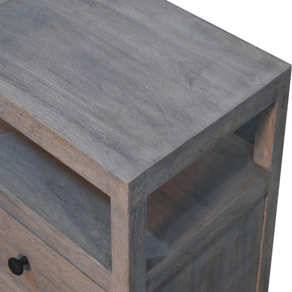 24" Ash Gray Solid Wood Distressed Two Drawer Nightstand HomeRoots