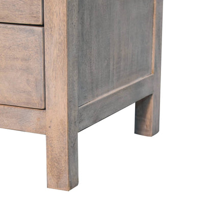 24" Ash Gray Solid Wood Distressed Two Drawer Nightstand HomeRoots
