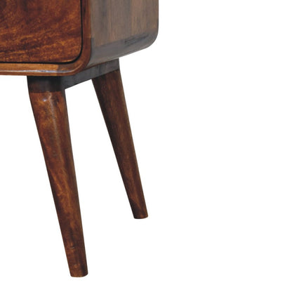 22" Chestnut Solid Wood Three Drawer Nightstand HomeRoots