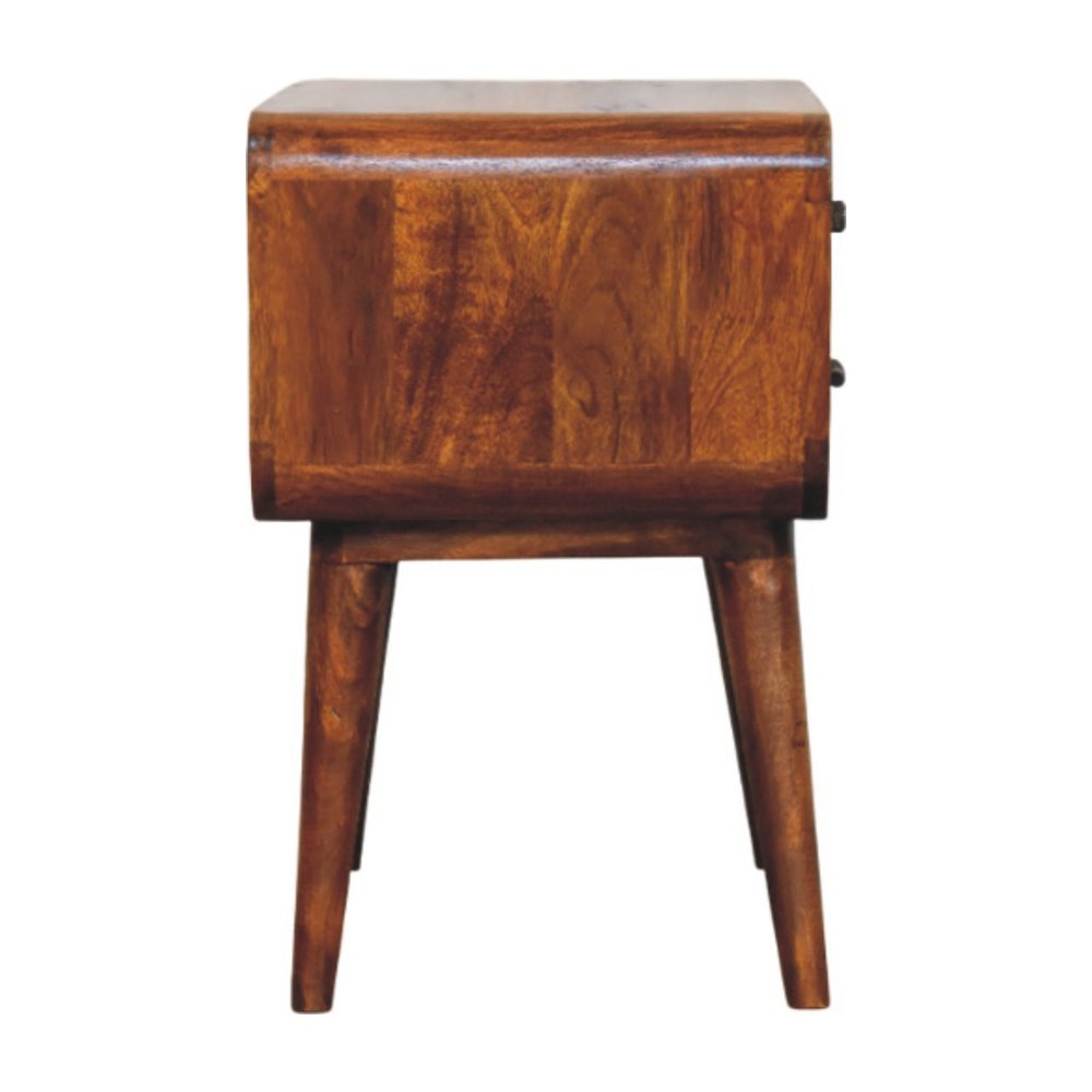 22" Chestnut Solid Wood Three Drawer Nightstand HomeRoots