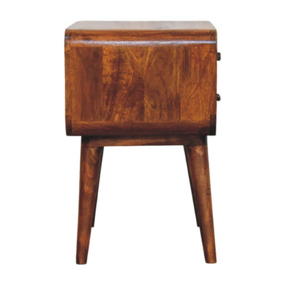 22" Chestnut Solid Wood Three Drawer Nightstand