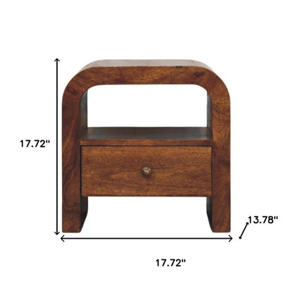 18" Brown Solid Wood Two Drawer Nightstand HomeRoots