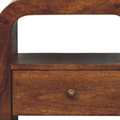 18" Brown Solid Wood Two Drawer Nightstand HomeRoots