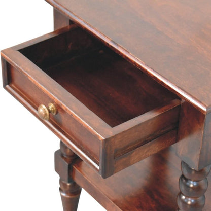 24" Brown Solid Wood One Drawer Nightstand HomeRoots
