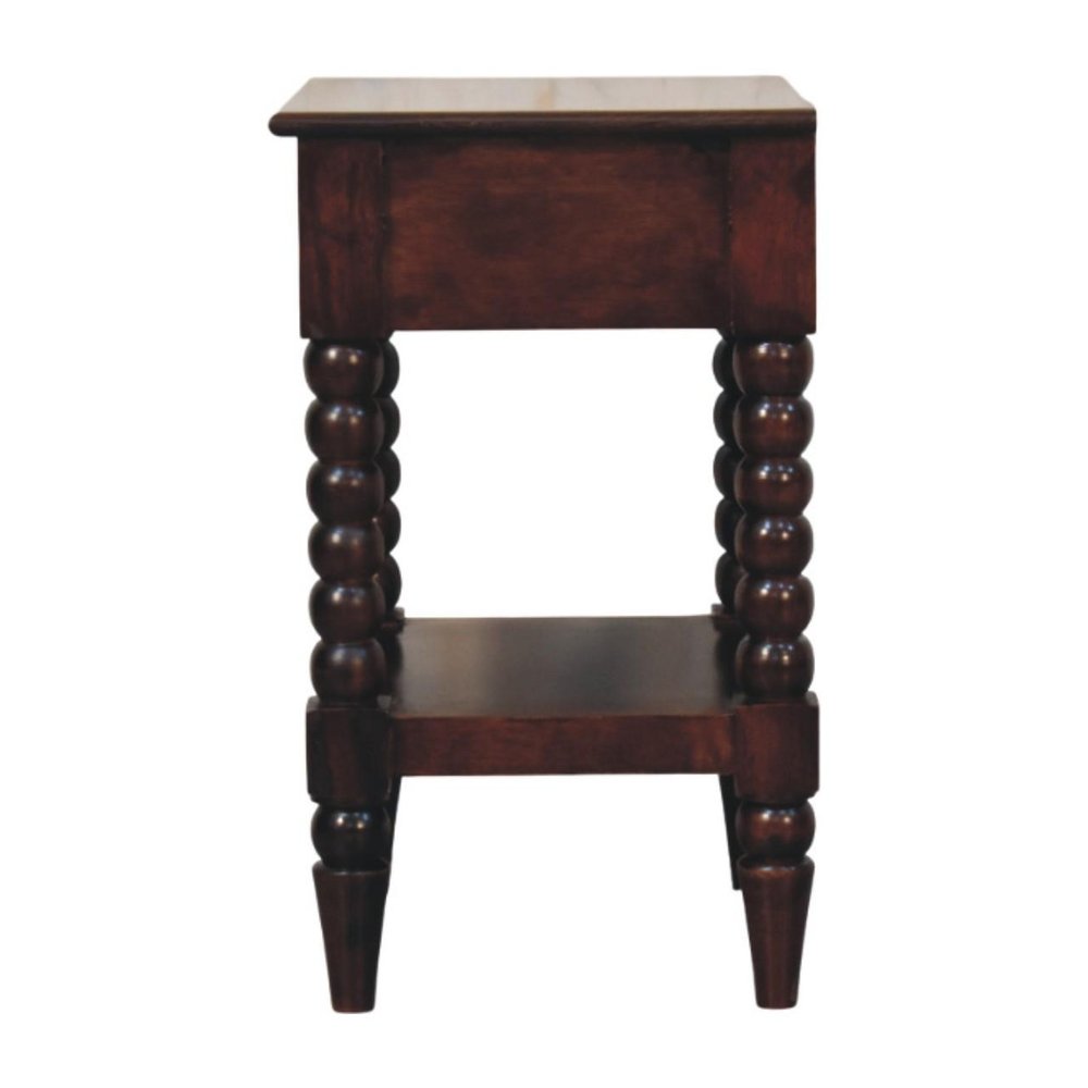 24" Brown Solid Wood One Drawer Nightstand — view 10