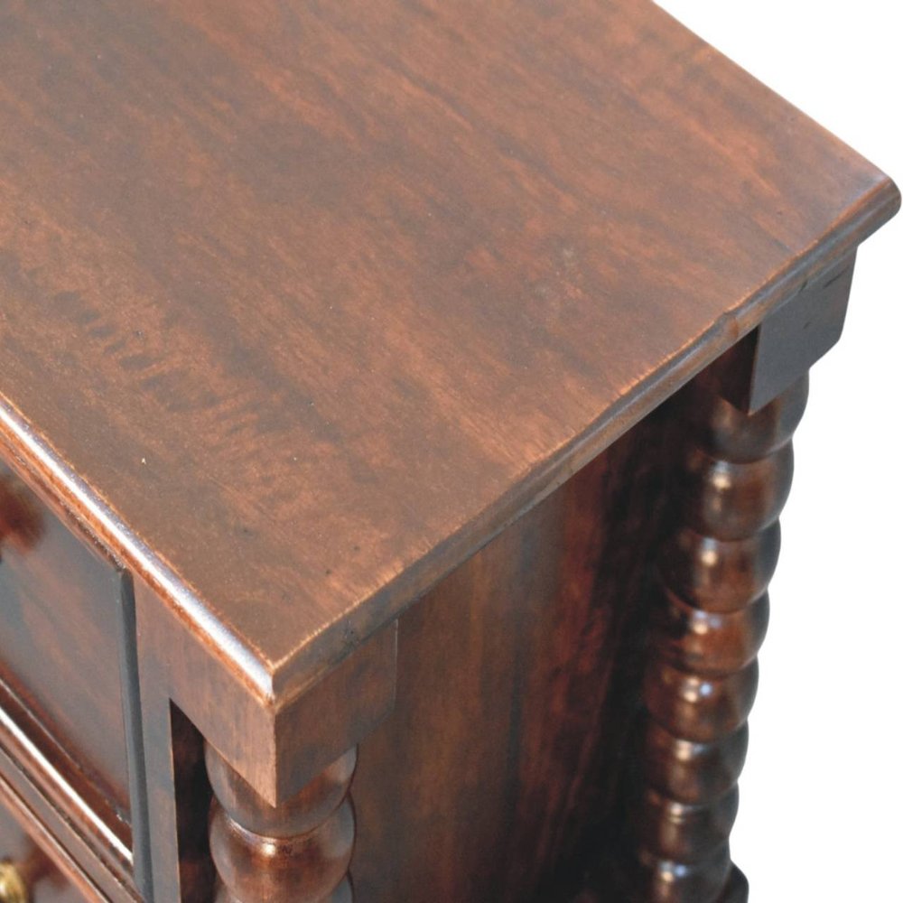 22" Brown Solid Wood Two Drawer Nightstand HomeRoots