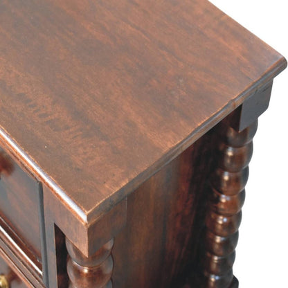 22" Brown Solid Wood Two Drawer Nightstand HomeRoots