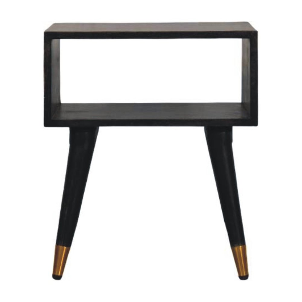21" Black Solid Wood Nightstand HomeRoots