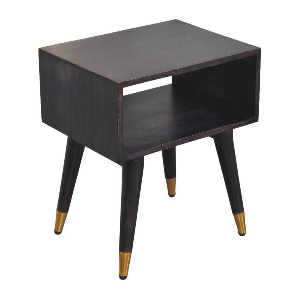 21" Black Solid Wood Nightstand — view 5