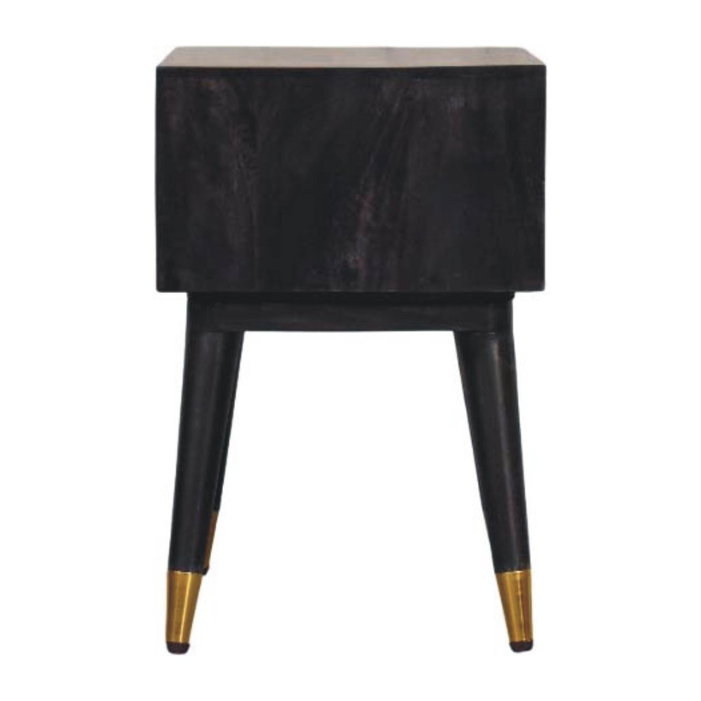 21" Black Solid Wood Nightstand — view 8