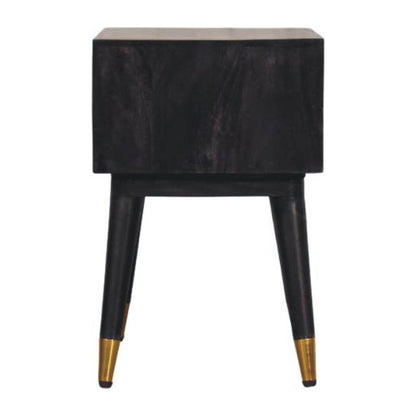 21" Black Solid Wood Nightstand HomeRoots