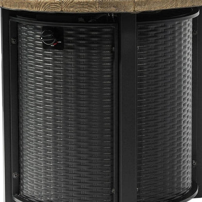 50000 BTU 30" Black And Brown Steel Propane Round Fire Pit HomeRoots