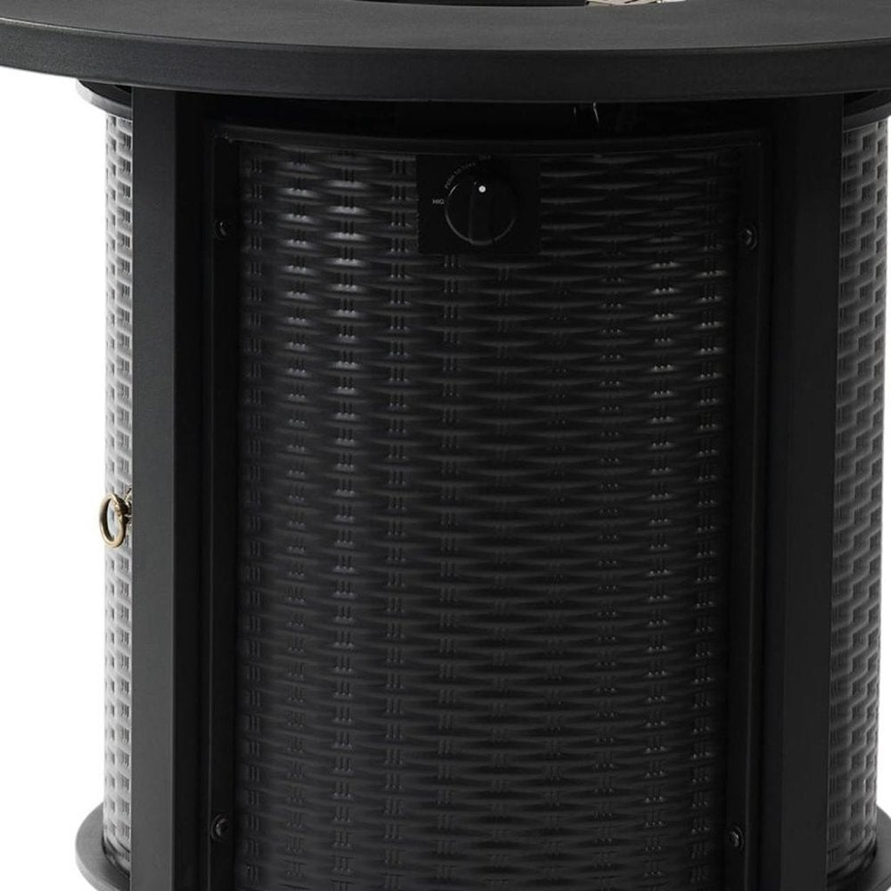 50000 BTU 32" Black Steel Propane Round Fire Pit HomeRoots