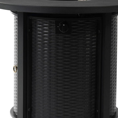 50000 BTU 32" Black Steel Propane Round Fire Pit HomeRoots