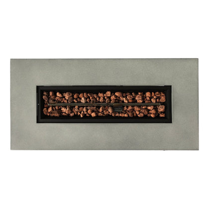 50000 BTU 42" Gray Steel Propane Rectangular Fire Pit With Cover HomeRoots