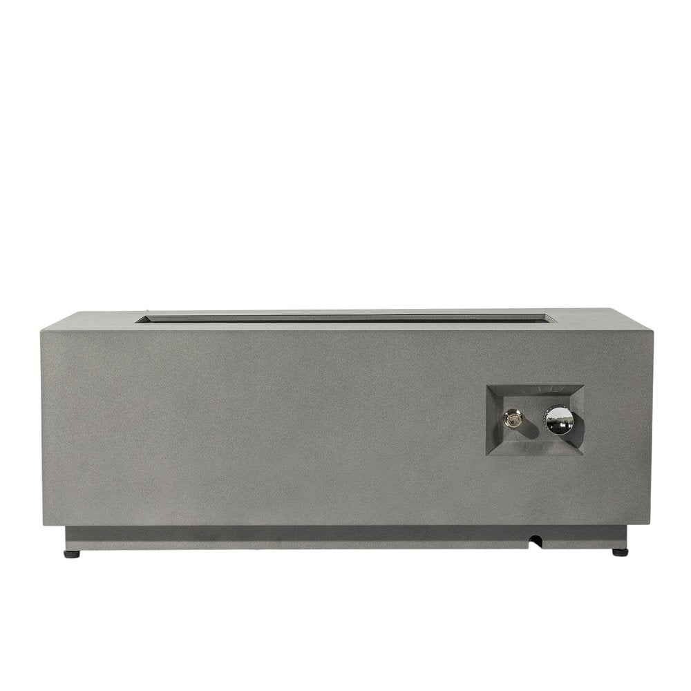 50000 BTU 42" Gray Steel Propane Rectangular Fire Pit With Cover HomeRoots