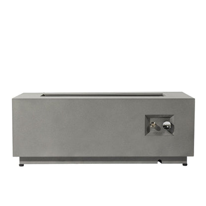 50000 BTU 42" Gray Steel Propane Rectangular Fire Pit With Cover HomeRoots