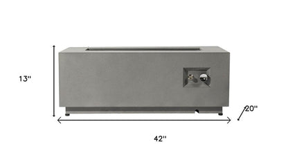 50000 BTU 42" Gray Steel Propane Rectangular Fire Pit With Cover HomeRoots