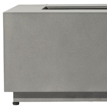 50000 BTU 42" Gray Steel Propane Rectangular Fire Pit With Cover