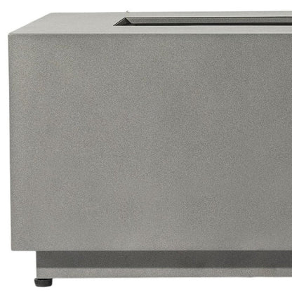 50000 BTU 42" Gray Steel Propane Rectangular Fire Pit With Cover HomeRoots