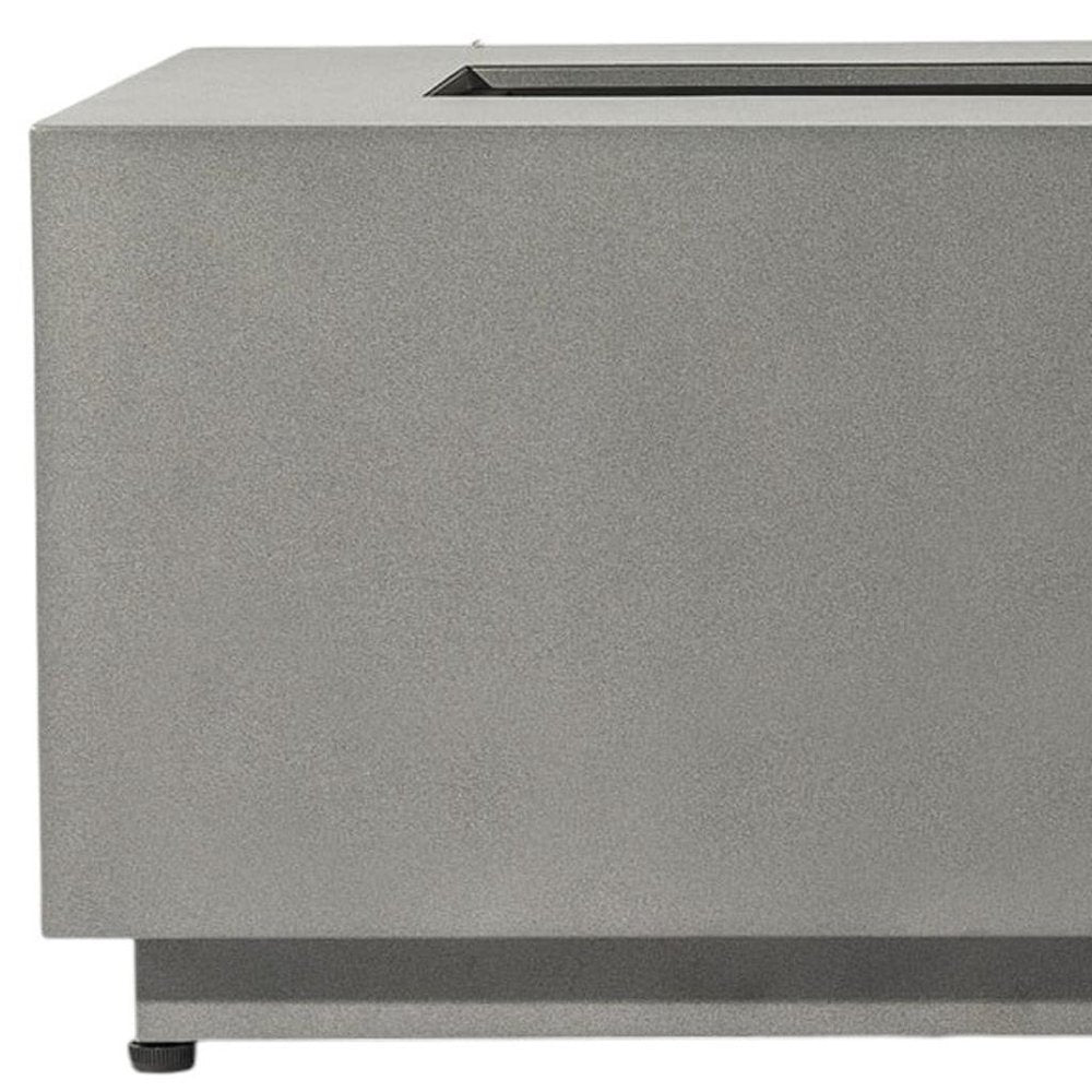 50000 BTU 42" Gray Steel Propane Rectangular Fire Pit With Cover HomeRoots