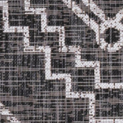 3' X 5' Black And Ivory Moroccan Indoor Outdoor Area Rug HomeRoots