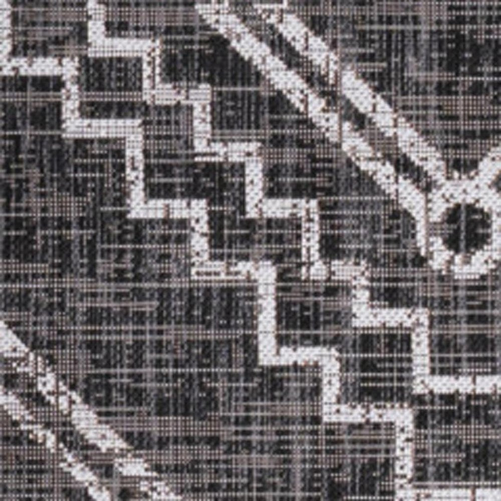 3' X 5' Black And Ivory Moroccan Indoor Outdoor Area Rug — view 3