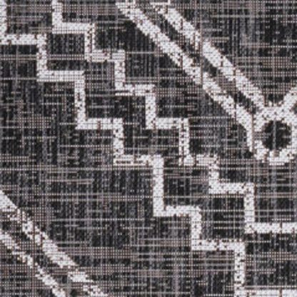 3' X 5' Black And Ivory Moroccan Indoor Outdoor Area Rug HomeRoots