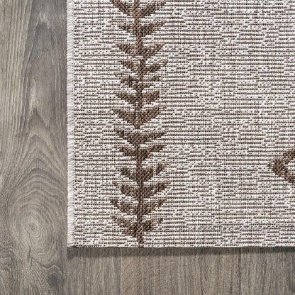 10' Beige And Brown Trellis Indoor Outdoor Runner Rug HomeRoots