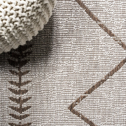 10' Beige And Brown Trellis Indoor Outdoor Runner Rug HomeRoots