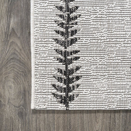 10' Ivory And Black Trellis Indoor Outdoor Runner Rug HomeRoots